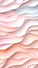 Fototapete - Soft pink and white undulating layers forming minimalist abstract background, ideal for digital designs and visual compositions