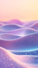 Fototapete - Soft pastel curves merging with shimmering particles, forming dreamy abstract landscape revealing delicate spatial harmony