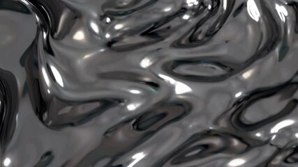 Wall Mural - a surreal liquid metallic silver abstract texture featuring smooth, reflective fluid motion and high