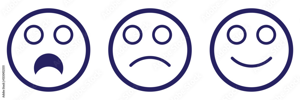 Face smile icon positive, negative neutral. Emoji icons for rate of ...