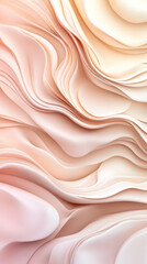 Leinwandbilder - Flowing pink and beige gradient waves, evoking soft, sophisticated design elements