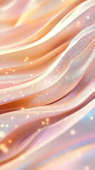 Fototapete - Lustrous pearl fabric draping softly, creating shimmering bokeh background with glamorous, sophisticated elegance