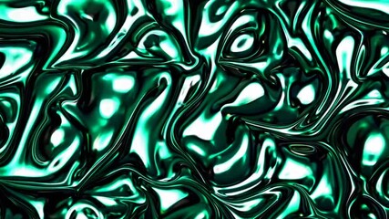 Wall Mural - a surreal liquid metallic green abstract texture with swirling, reflective surfaces and smooth fluid
