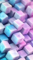 Poster - Abstract background showing a set of pastel-colored cubes forming a three-dimensional structure