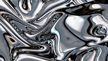 Wall Mural - a dynamic liquid metallic silver abstract texture with smooth, reflective swirls and fluid motion cr
