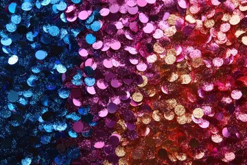 Aufkleber - Colorful confetti scattered across a vibrant, glittering background during a festive celebration or party atmosphere