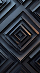 Leinwandbilder - Dark gray geometric shapes converging into receding tunnel through digital 3D rendering
