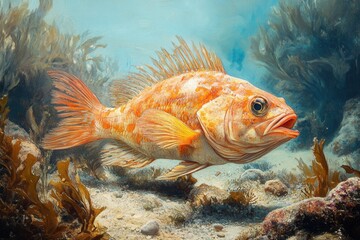 Aufkleber - Colorful fish swimming amidst vibrant coral reef in a clear ocean environment during daylight