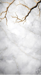Aufkleber - Golden branches suspended over pristine marble surface, exuding refined luxury