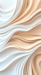 Leinwandbilder - Modern abstract background with beige and white wavy lines creating a sense of fluidity and movement