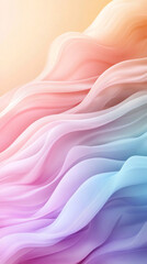 Poster - Pastel waves gently undulating, creating soft, ethereal background with fluid movement and delicate color gradients