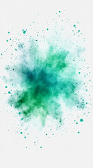 Leinwandbilder - Green powder exploding on a white background, creating a vibrant cloud of color, perfect for adding a dynamic touch to any project