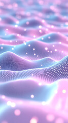 Leinwandbilder - Abstract pink and blue particle waves flowing with bokeh effect, perfect for backgrounds and presentations