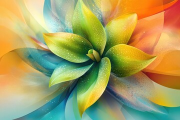 Poster - Abstract floral art with smooth colors and flowing backgrounds