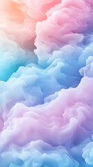 Fototapete - Soft pastel hues blending seamlessly, forming wispy cloud-like patterns with delicate, dreamy visual texture