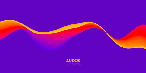Poster - gradient sound wave abstract background. colorful flow of music wave. vector vibrant fluid splash.