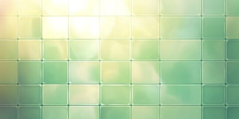 Poster - Abstract green tiled background with soft lighting creating a calming effect