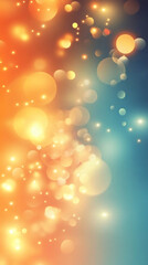 Poster - Warm and cool colors blending together in a defocused light pattern, creating a festive and magical bokeh effect