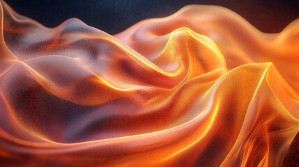 Poster - 3D rendered soft cloth in a flowing abstract form, with soft light playing on the fabric