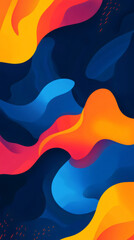 Leinwandbilder - Vibrant flowing abstract design featuring dynamic curved shapes blending colorful gradients with fluid artistic movement