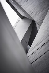 Poster - Abstract Architectural Design Featuring Geometric Shapes in Monochrome Gray Tones