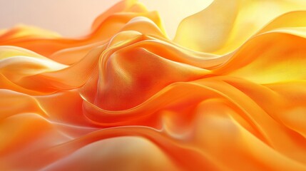 Poster - Abstract smooth fabric in fluid motion, creating graceful curves and folds with soft lighting in 3D