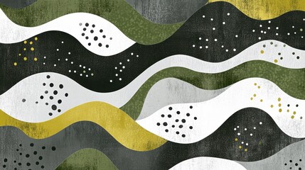 Poster - Abstract wavy layered pattern with a textured and modern appearance