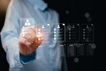 Poster - Digital Interaction with Virtual Documents and Resumes for Modern Work Environments, Business concept
