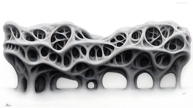 Abstract Gray Organic Structure Architectural Design
