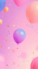 Leinwandbilder - Festive background with colorful balloons and confetti, perfect for celebrations and joyful moments