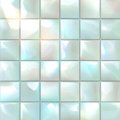 Poster - Abstraction of pearlescent tile pattern showcasing captivating light reflections and smooth surfaces in a modern design
