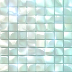 Poster - Abstract pearl tile pattern featuring soft iridescent reflections and soothing colors
