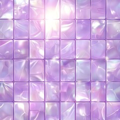 Poster - Abstract pearl tile design featuring soft purple hues and glossy textures with a radiant light effect