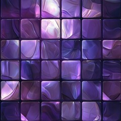Poster - Abstraction of purple tiles with pearl-like textures creating a mesmerizing background