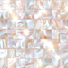Poster - Abstract pearl tile background with shimmering reflections and smooth textures in a coordinated pattern