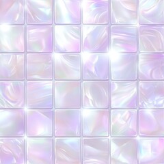 Poster - Intricate pearl tile pattern showcasing luminous abstraction in pastel colors creating a serene and elegant atmosphere