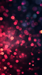 Poster - Beautiful bokeh effect created by glowing red and purple lights on a dark background, perfect for festive designs