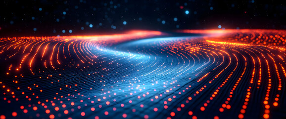 Poster - Abstract Digital Art With Glowing Lines And Colors