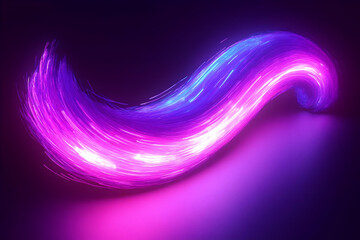 Poster - Abstract Glowing Pink Purple Light Wave