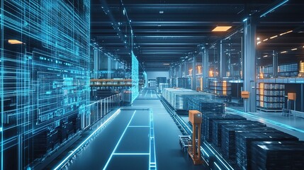Poster - Advanced AI Powered Logistics Center with Real-Time Tracking Technology