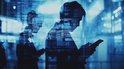 Poster - Business Professionals Using Smartphones in Digital Environment