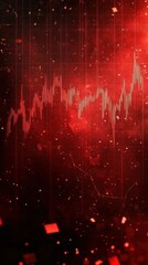 Poster - Red Abstract Graph Illustrating Market Trends and Data