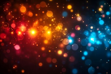 Poster - An abstract image of colorful glowing bokeh lights
