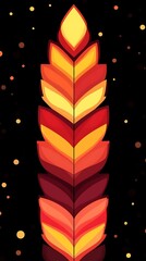 Poster - a stylized vertical illustration of a colorful feather design