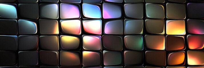Poster - Stunning pearl tile abstraction showcasing vibrant reflections in a modern design