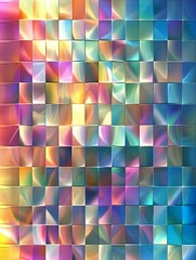 Poster - Vibrant vertical abstraction featuring pearl-like tiles in a colorful pattern