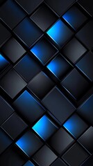 Poster - Abstract vertical tile pattern featuring shades of pearl and blue illuminating a dark background