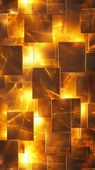 Poster - Light interacts with golden and pearl tile patterns in a dynamic vertical abstract display