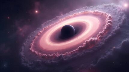 Wall Mural - Stunning Cosmic Sci-Fi Black Hole Accretion Disk Nebula Deep Space Art