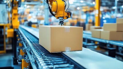 Poster - Advanced Automation in a Cardboard Box Packaging Factory Line